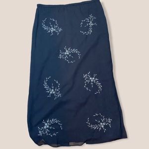 Beautiful embroidered black maxi skirt.